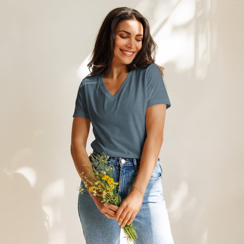 Women's Relaxed Fit V-Neck T-Shirt Bella + Canvas 6405CVC
