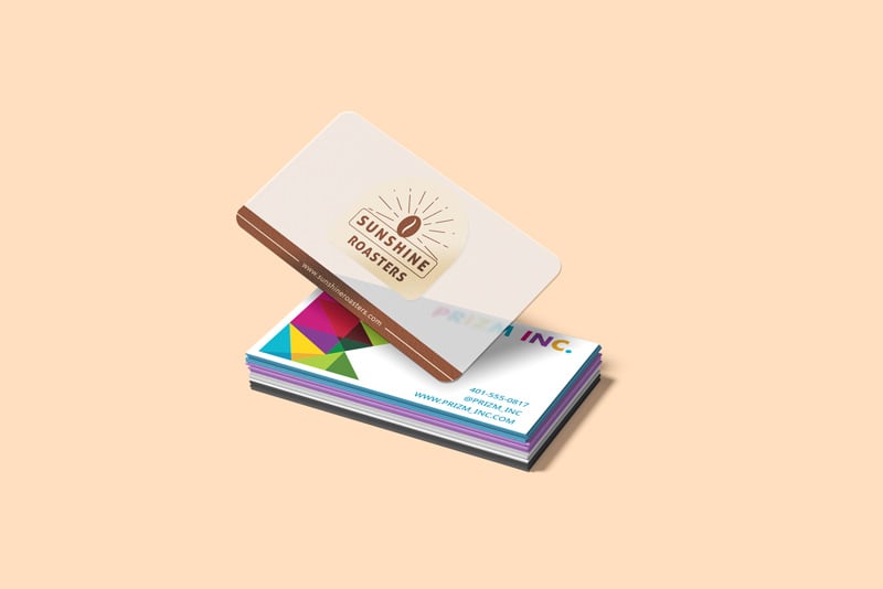 Luxury business cards with colorful painted edges