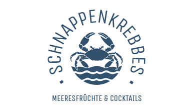 AI-Logo-Maker-Design einer Krabbe mit Wellen für Snappy Crab Seafood & Cocktails.