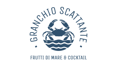 Design AI logo maker di un granchio con onde per Snappy Crab Seafood & Cocktails.