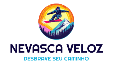 Design do AI logo maker de um snowboarder no ar para Blizzard Rush.