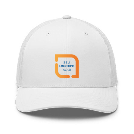 Blank trucker hats with Your Logo Here area for embroidery
