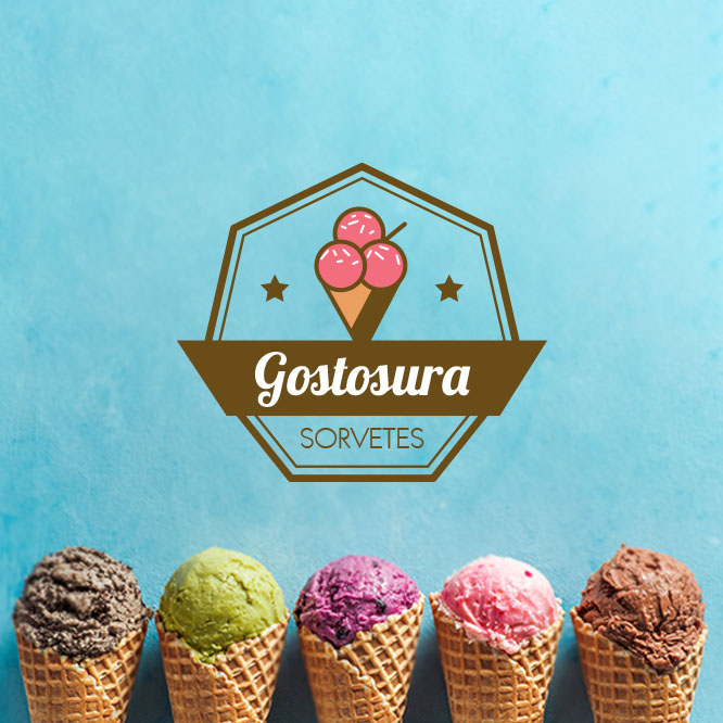 Exemplo de logotipo personalizado de sorvete