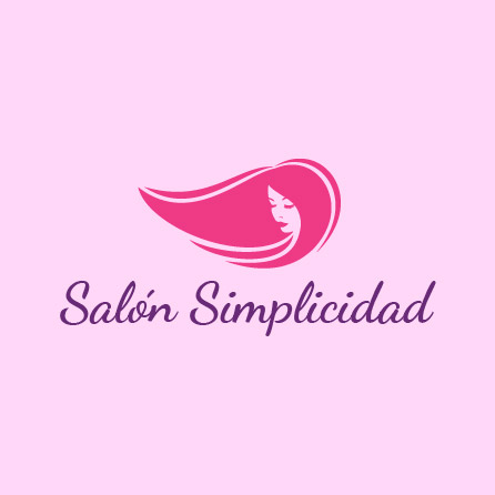 Simplicity Salon, icono rosa de mujer de belleza capilar, diseño de logotipo creado con Logo Maker