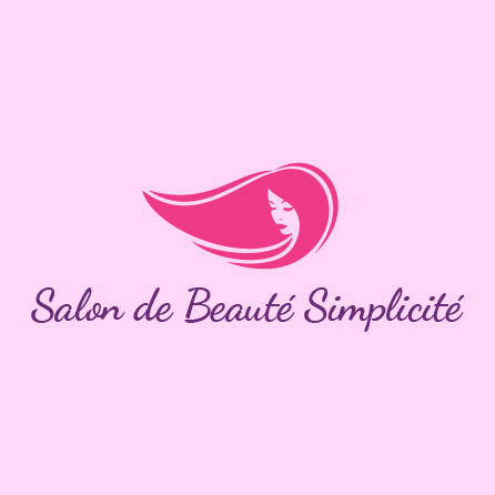 Simplicité Salon, icône rose de femme de beauté capillaire, design de logo créé avec Logo Maker