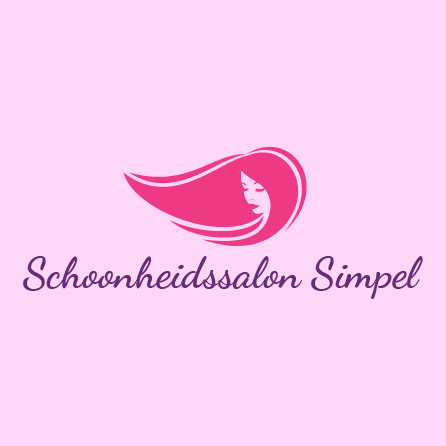 Eenvoudig Salon schoonheid haar vrouw icoon roze logo-ontwerp gemaakt met Logo Maker