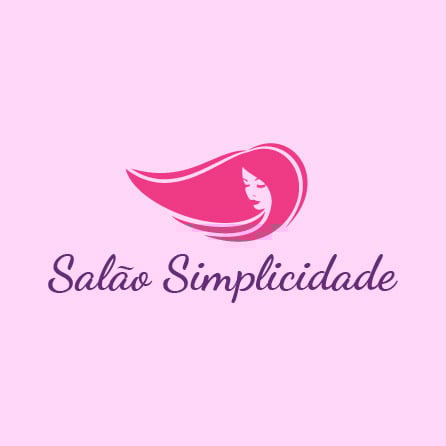 Salão Simplicity salão de beleza e cabelos de mulher ícone rosa design de logo criado com a Logo Maker