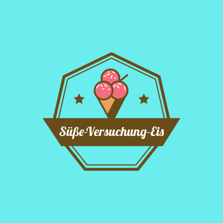 Leckeres Treat Ice Cream Icon Pink und Blue Logo Design erstellt mit Logo Maker