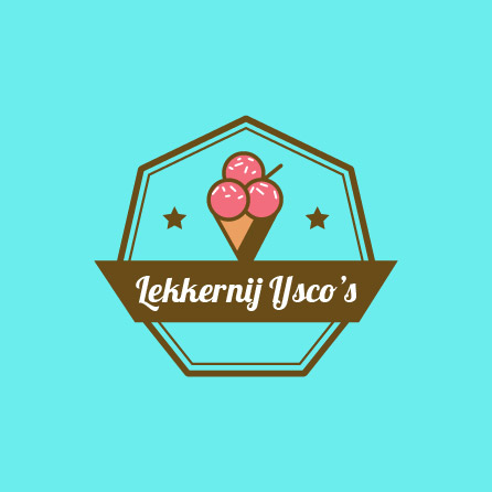 Smaakvolle traktatie IJsicoon roze en blauw logo-ontwerp gemaakt met Logo Maker