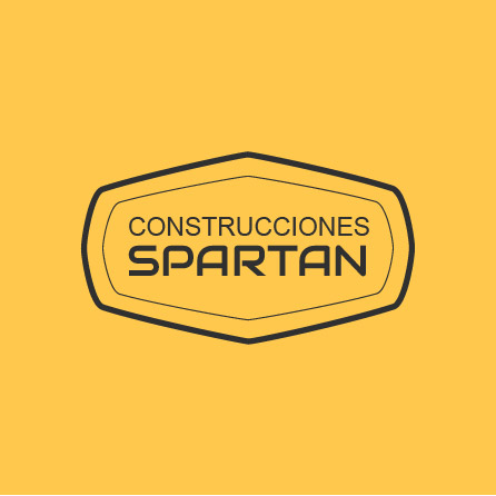 Ícono de Construcción Spartan en amarillo y negro, diseño de logotipo creado con Logo Maker