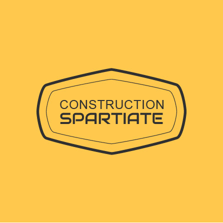 Icône de construction Spartan jaune et noir, conception de logo créée avec Logo Maker