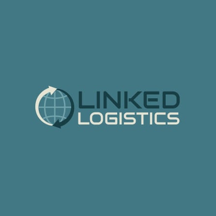 Linked Logistics icon dark blue logo design created with Logo Maker