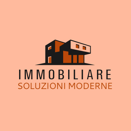 Icona immobiliare Modern Solution, design del logo color salmone creato con Logo Maker