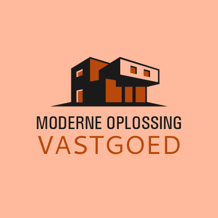 Modern Solution vastgoedicoon zalmkleurig logo-ontwerp gemaakt met Logo Maker