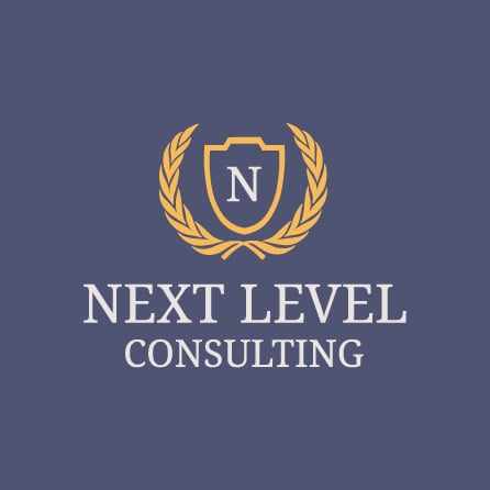 Next Level Consulting icon blue logo design created with Logo Maker