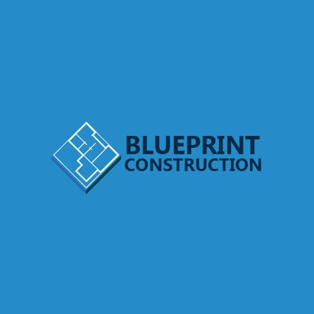 Blueprint Construction icon blue logo design created with Logo Maker