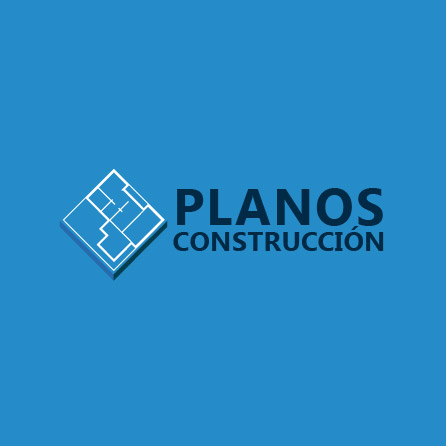 Ícono de Construcción Blueprint azul, diseño de logotipo creado con Logo Maker
