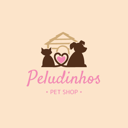 Paw Pals cuidados com animais gatos e cães, ícone amarelo e rosa, design de logo criado com a Logo Maker