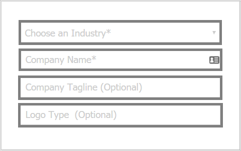 Formulaire affichant des suggestions d'informations sur l'entreprise pour concevoir un logo